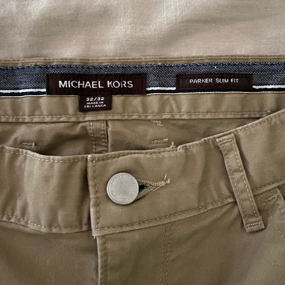 Men’s Michael Kors Slim-Fit Parker Stretch Flat Front Twill Pants - Picture 1 of 3
